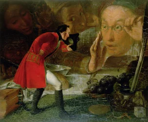 Gulliver esposto al contadino di Brobdingnag